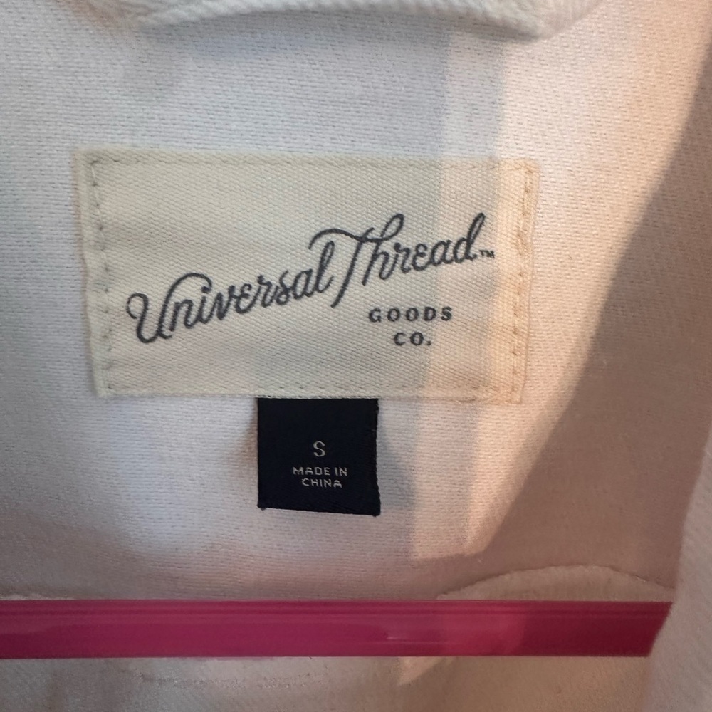 Universal Thread White Denim Jacket Size Small Cl… - image 3